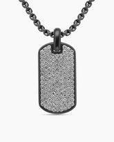 Chevron Tag in Black Titanium with Diamonds, 35mm